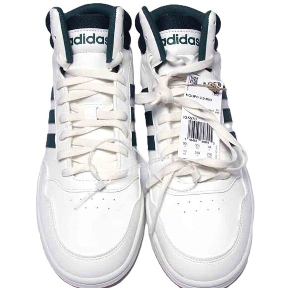 Men's Adidas HOOPS 3.0 Mid Athletic Shoes / Green White Gum / IG5570 / Size 10 - Picture 2 of 6